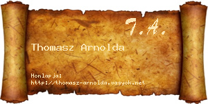 Thomasz Arnolda névjegykártya